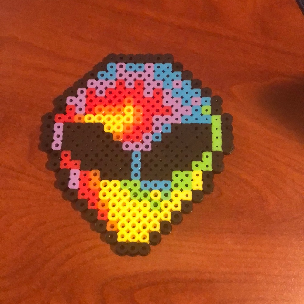 Rainbow Alien Kandi Perler
